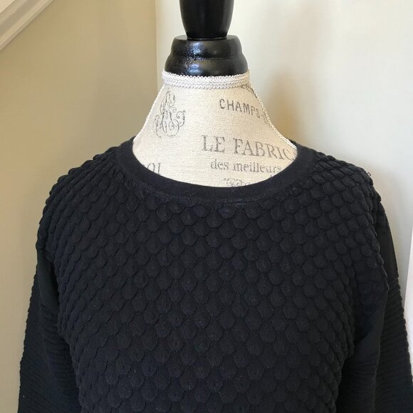 Trouve Textured Sweater Medium Black 3/4 Sleeve - Picture 3 of 13